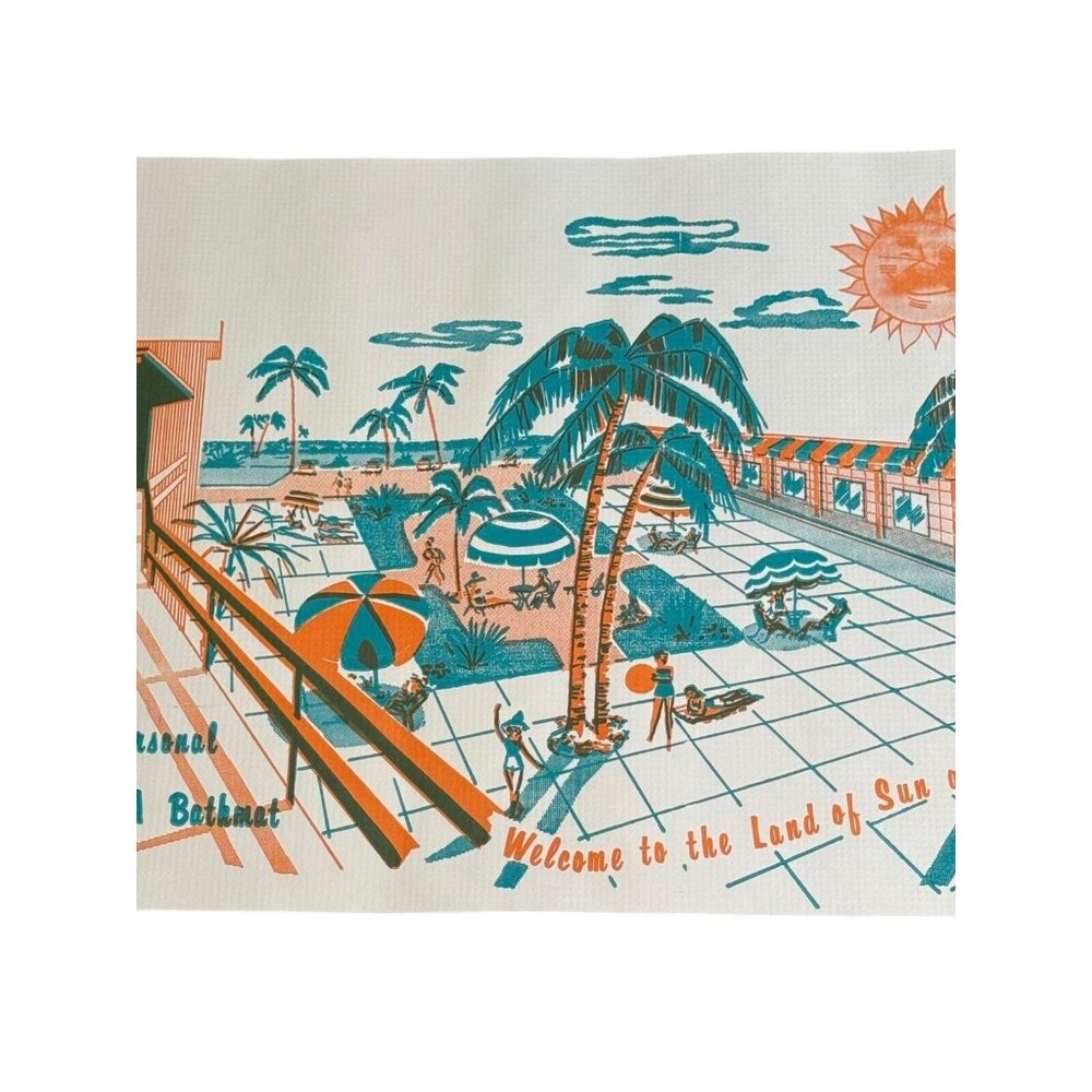 20 Vintage Paper Bathmat Bath Mat Smith-Lee Co. Florida 14 1/4" x 20 1/2" - Picture 7 of 16